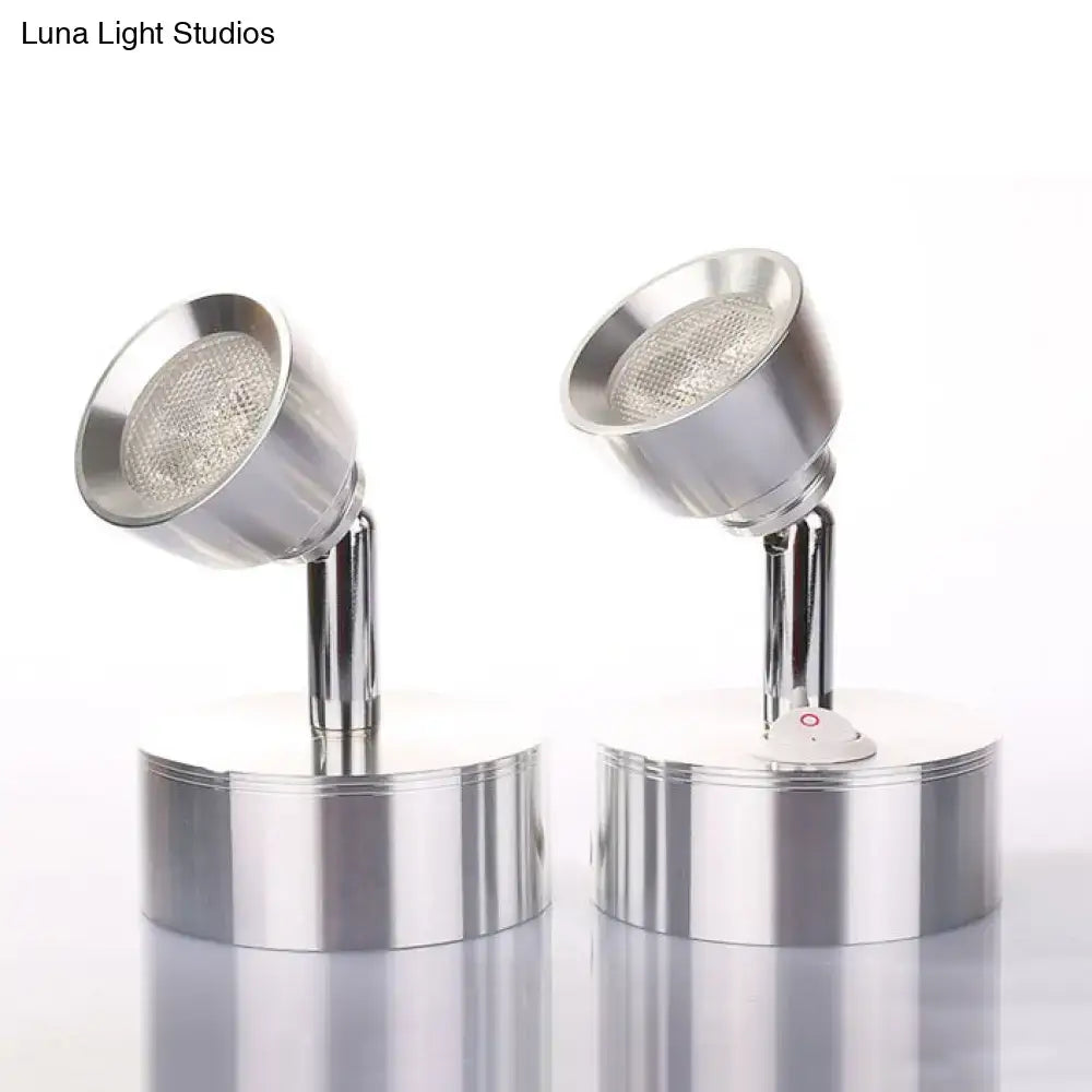 Modern chrome adjustable spotlight wall sconce bedroom white light