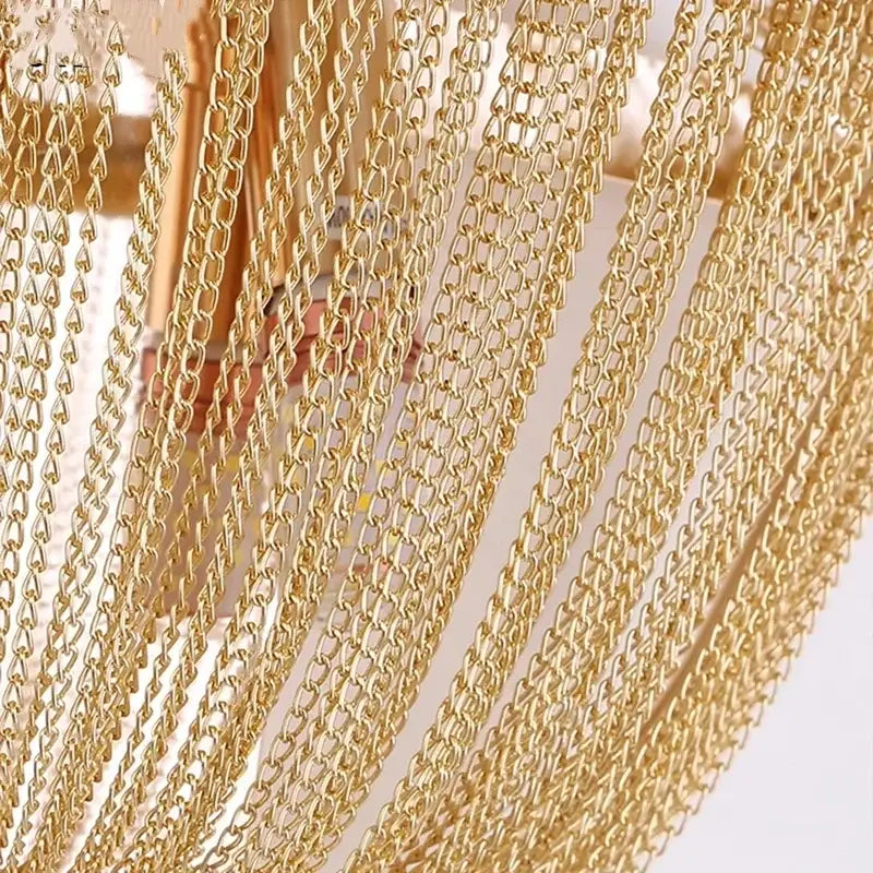 Modern chrome aluminum chain sconce – bedroom cascading wall lamp