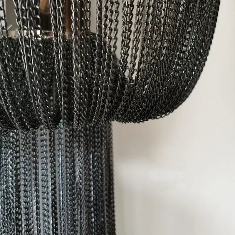 Modern chrome aluminum chain sconce – bedroom cascading wall lamp