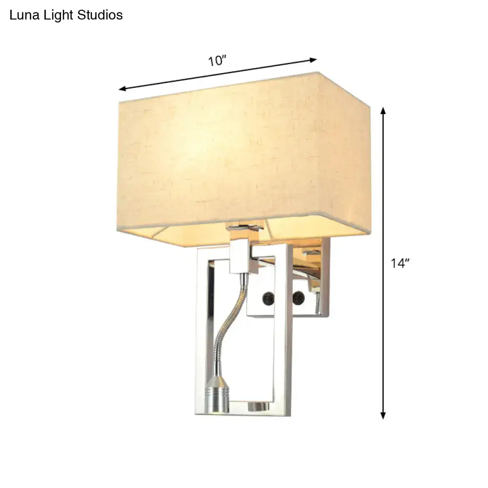 Modern chrome and beige wall mount light sconce bedroom spotlight