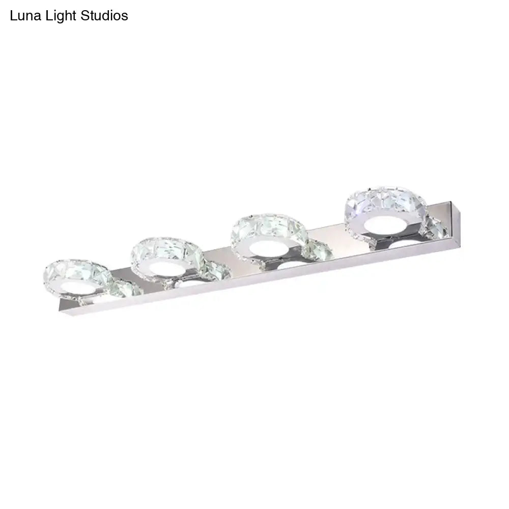Modern chrome and gold crystal vanity sconce bathroom wall light