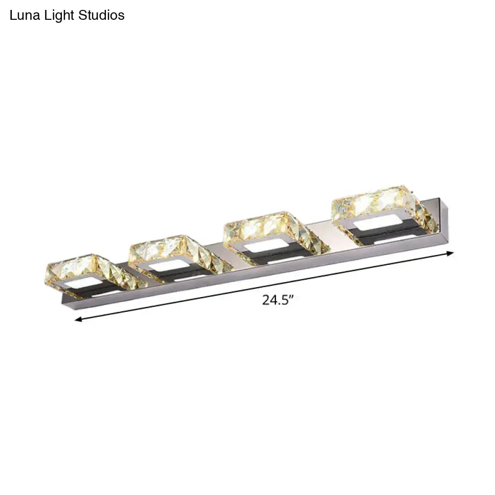 Modern chrome and gold crystal vanity sconce bathroom wall light