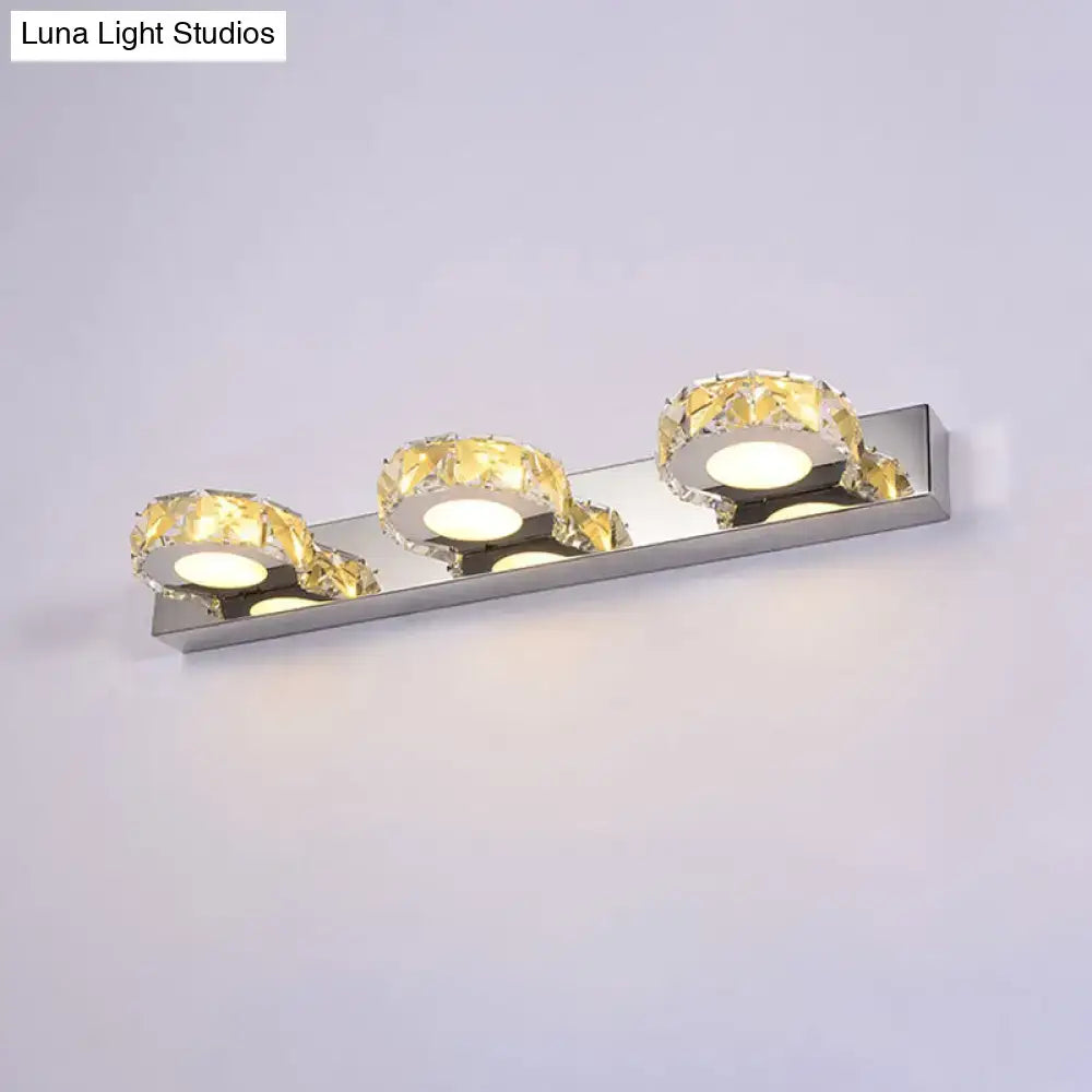 Modern chrome and gold crystal vanity sconce bathroom wall light