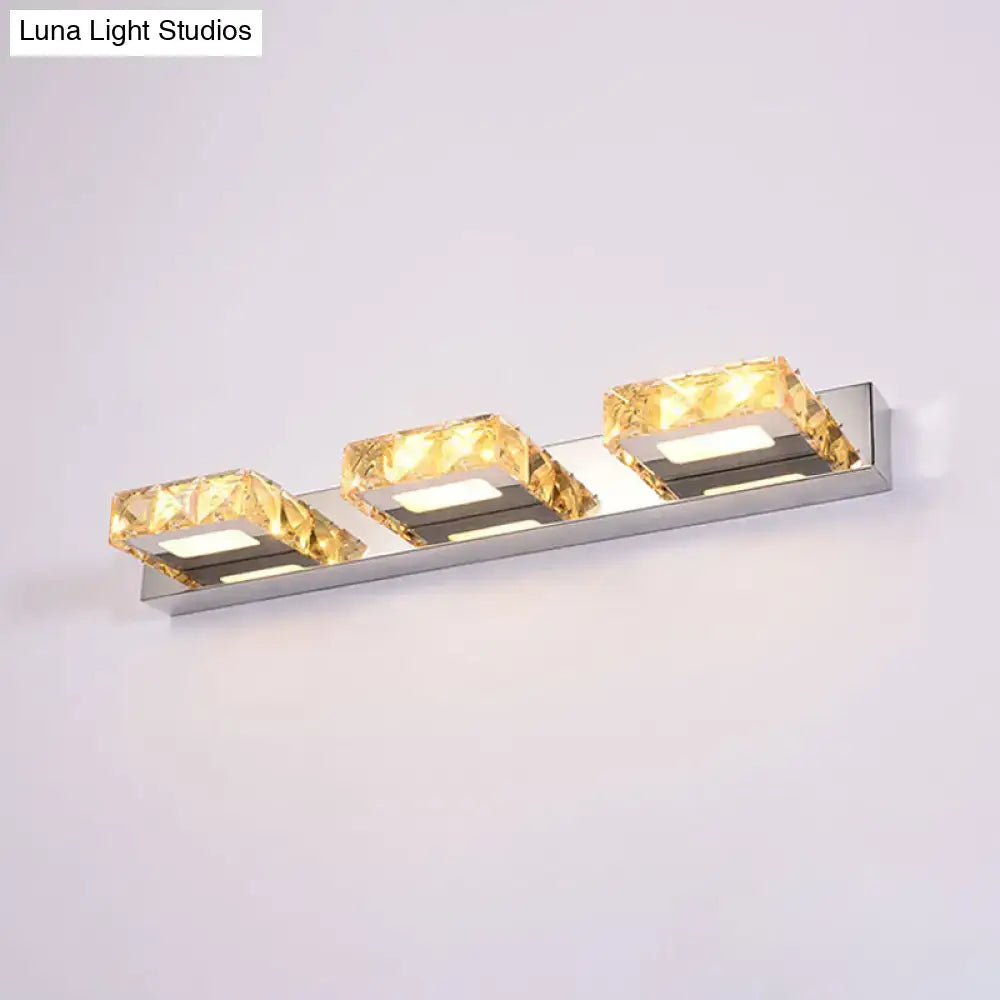 Modern chrome and gold crystal vanity sconce bathroom wall light