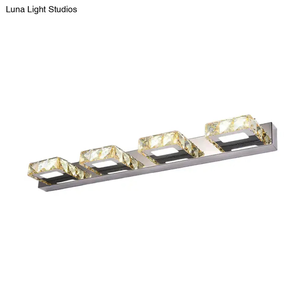 Modern chrome and gold crystal vanity sconce bathroom wall light