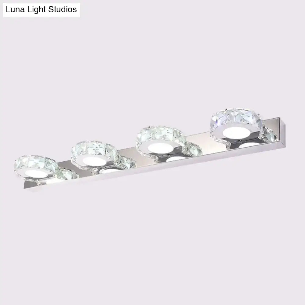 Modern chrome and gold crystal vanity sconce bathroom wall light