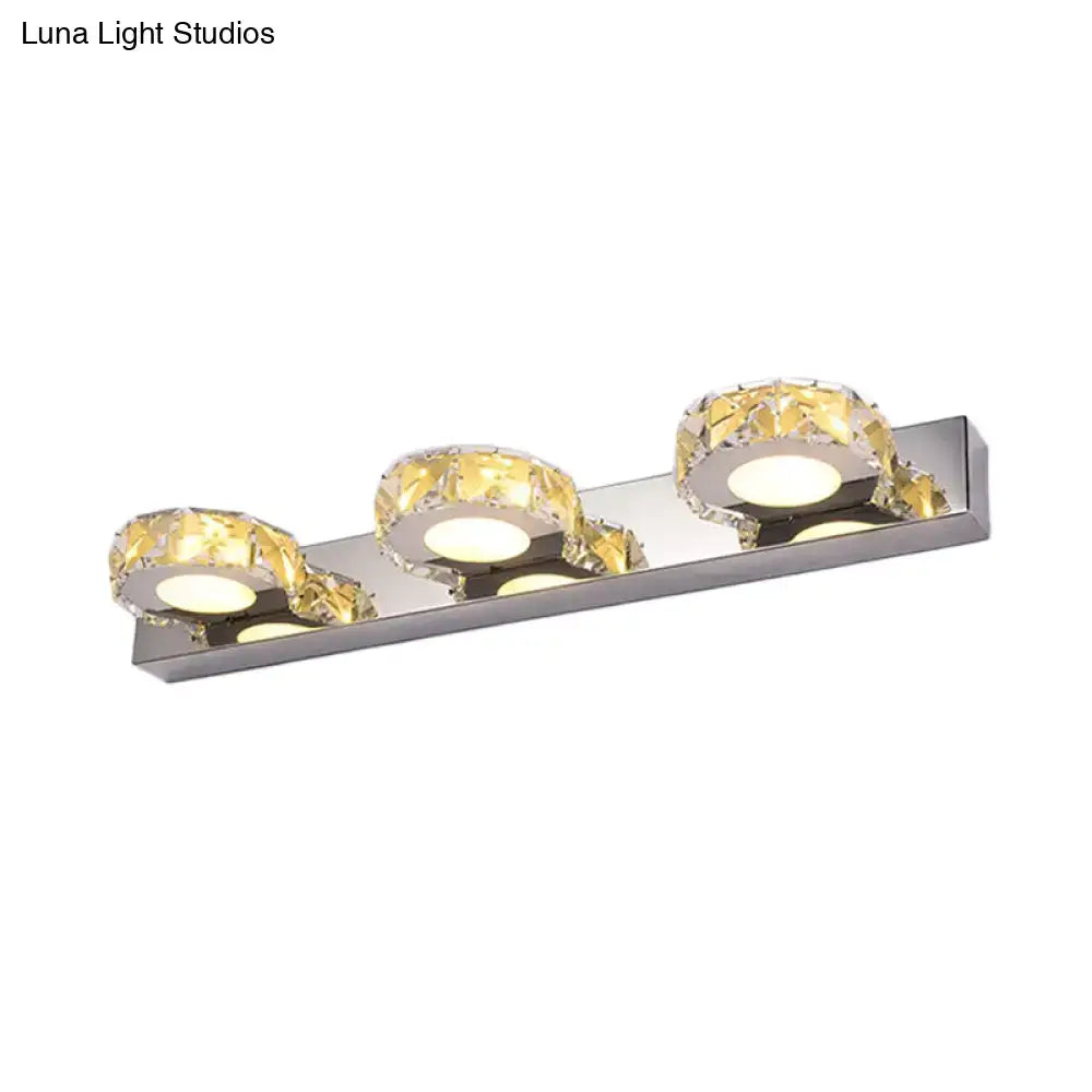 Modern chrome and gold crystal vanity sconce bathroom wall light