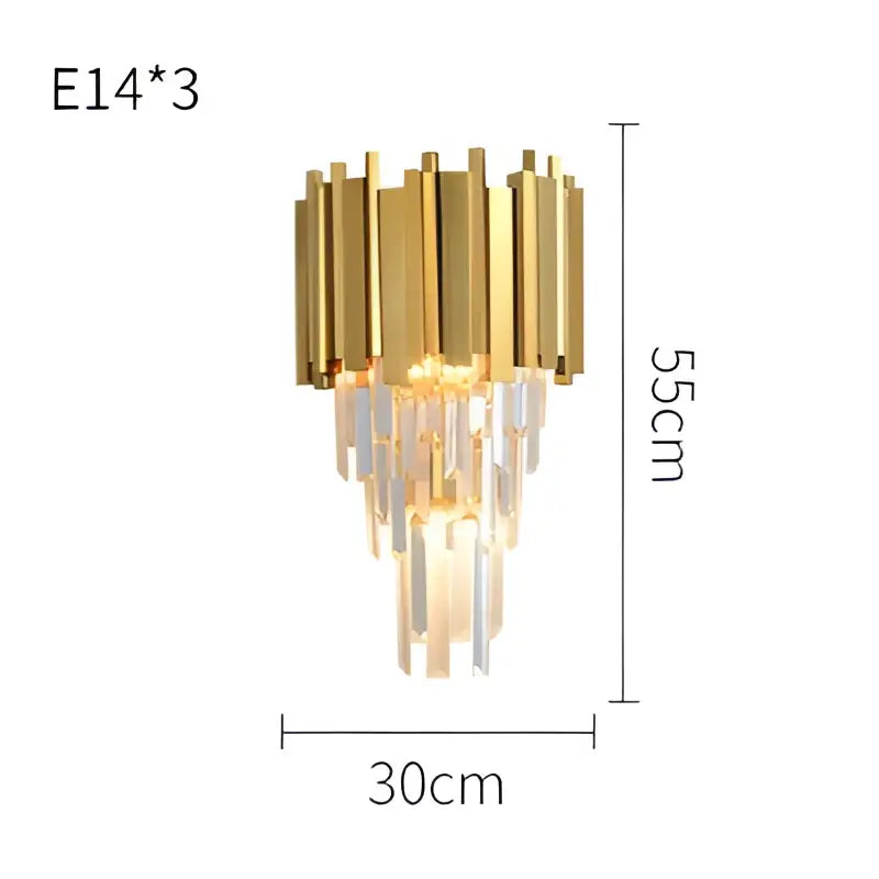Modern chrome and gold decorbites crystal clear led wall sconce bedroom