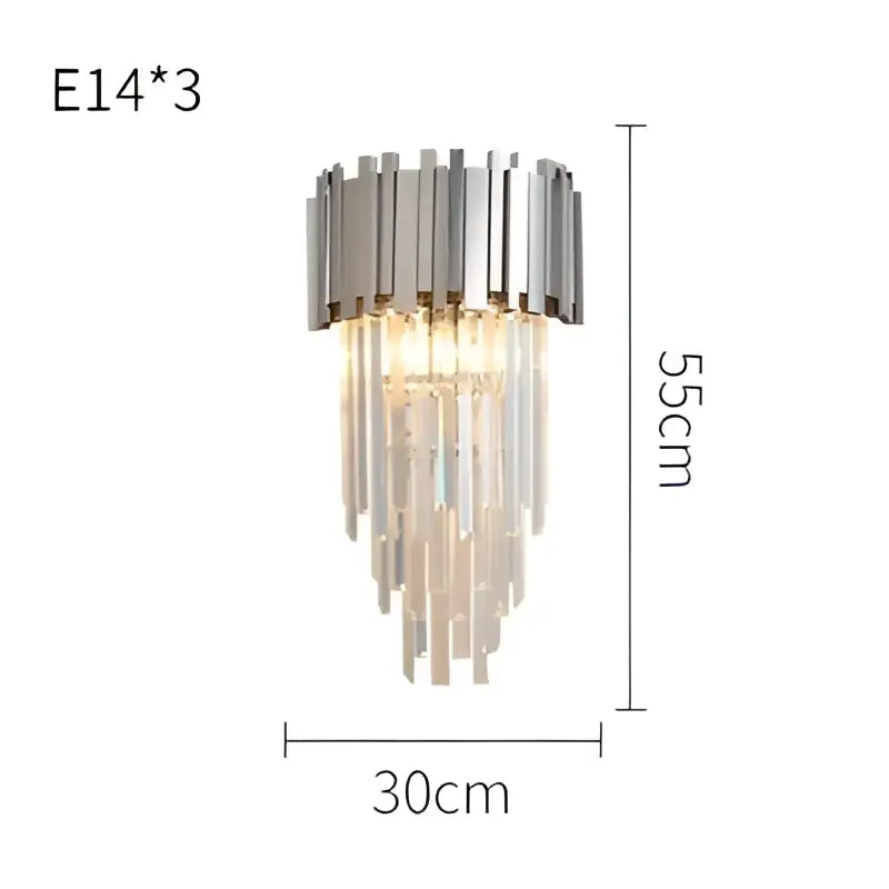 Modern chrome and gold decorbites crystal clear led wall sconce bedroom