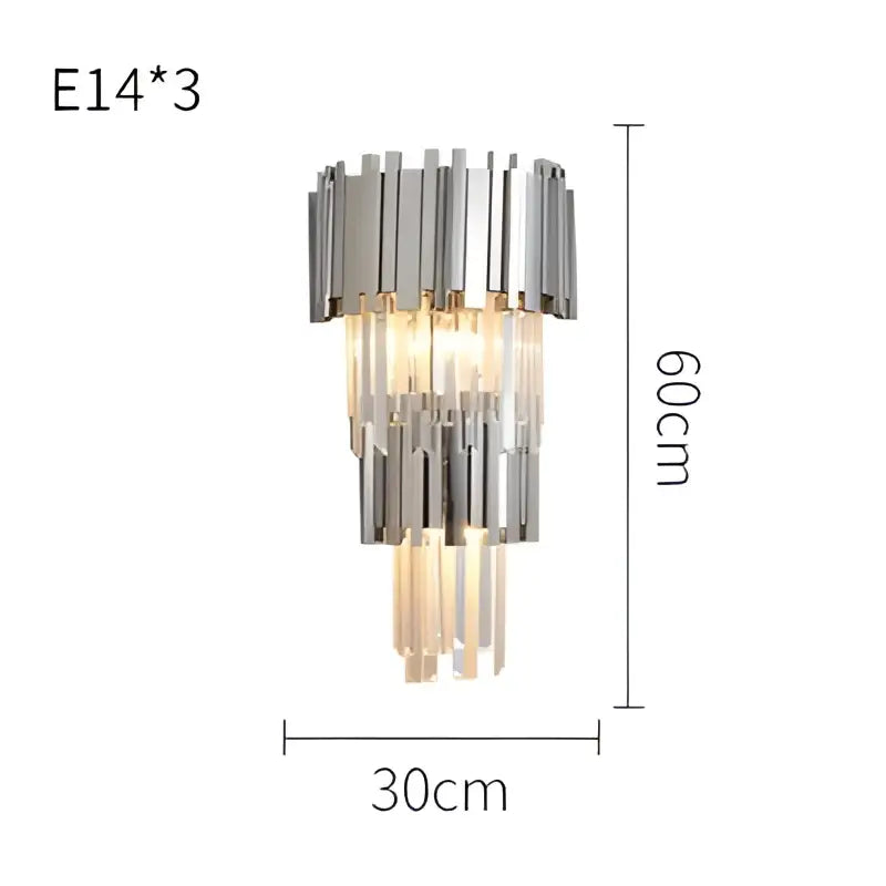Modern chrome and gold decorbites crystal clear led wall sconce bedroom