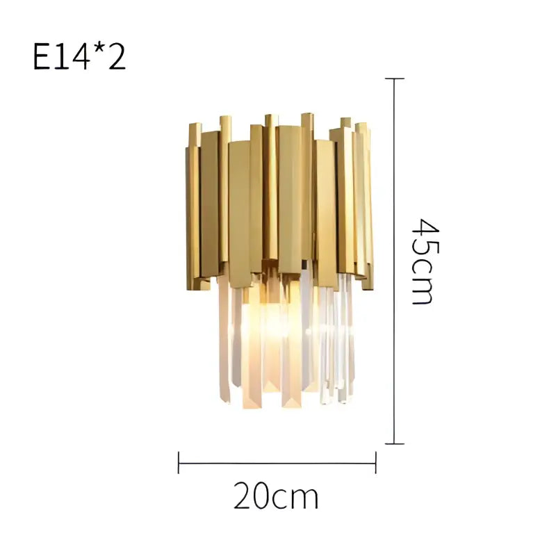 Modern chrome and gold decorbites crystal clear led wall sconce bedroom