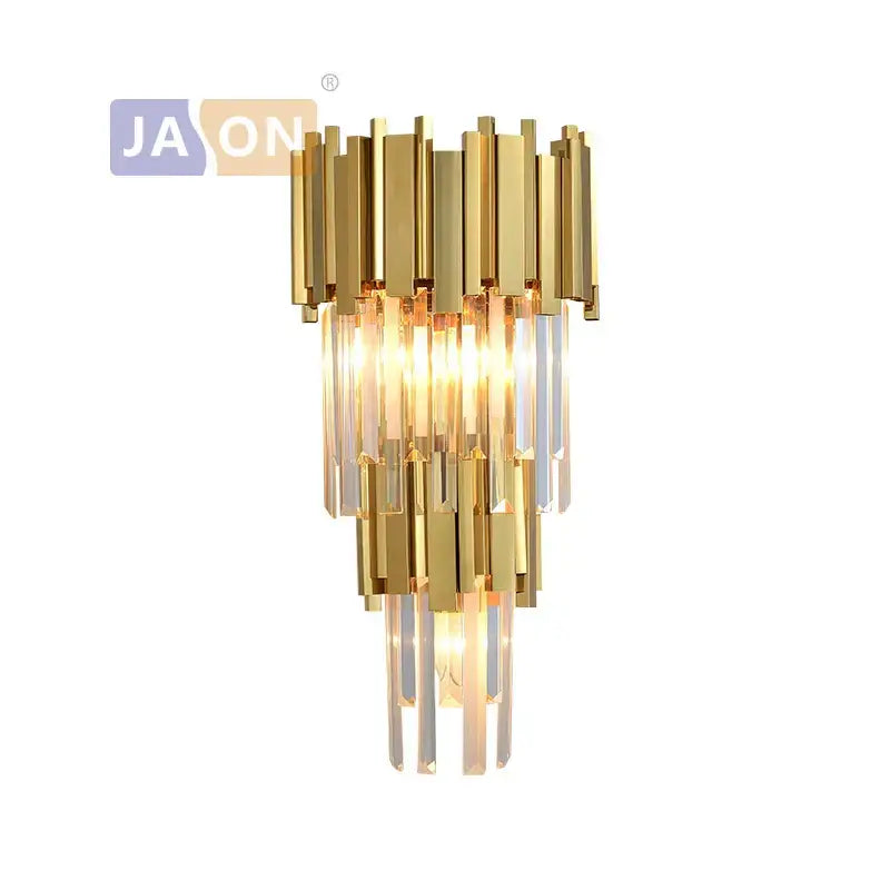 Modern chrome and gold decorbites crystal clear led wall sconce bedroom