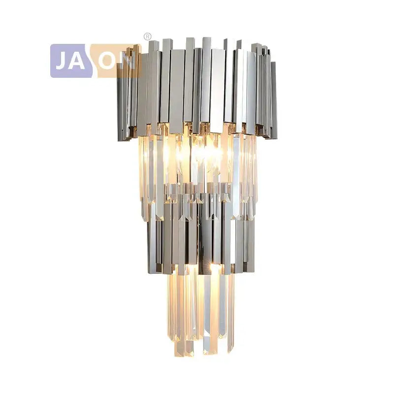 Modern chrome and gold decorbites crystal clear led wall sconce bedroom