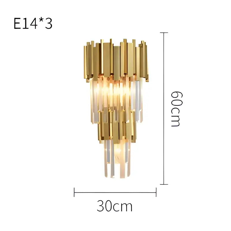 Modern chrome and gold decorbites crystal clear led wall sconce bedroom