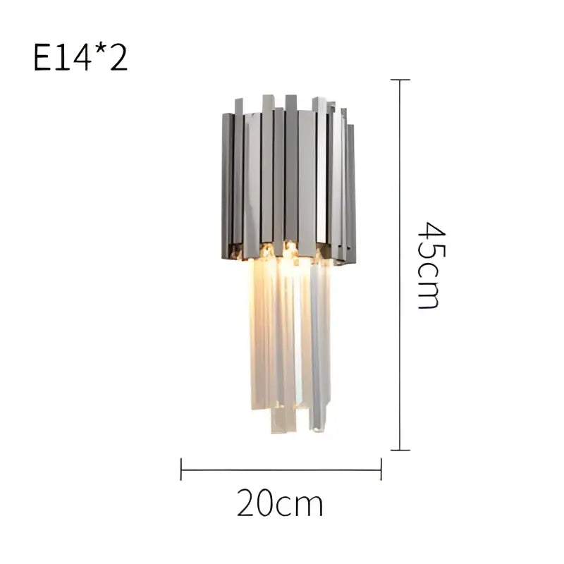 Modern chrome and gold decorbites crystal clear led wall sconce bedroom