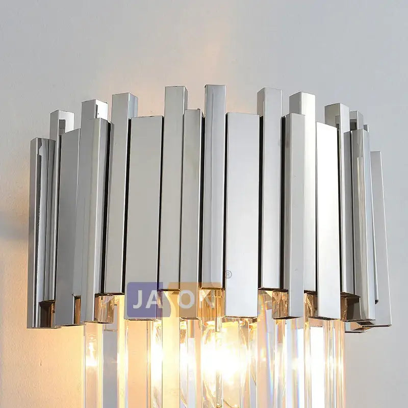 Modern chrome and gold decorbites crystal clear led wall sconce bedroom