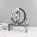 Modern chrome and golden man geometric crystal rings living room decor