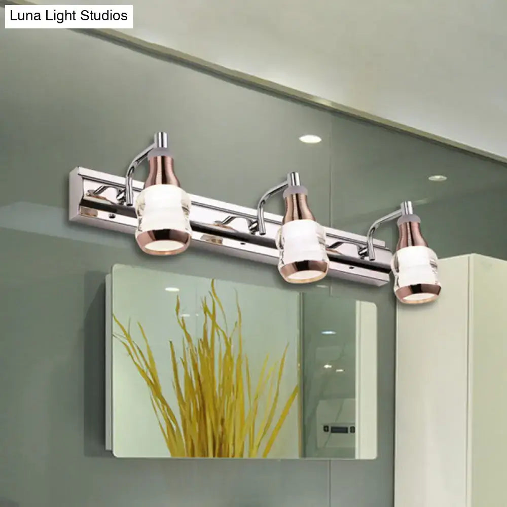 Modern chrome and rose gold vanity wall light bathroom fixture