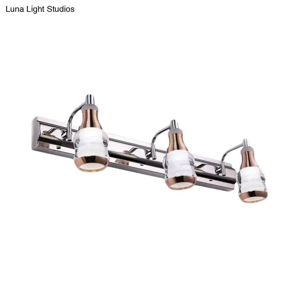 Modern chrome and rose gold vanity wall light bathroom fixture