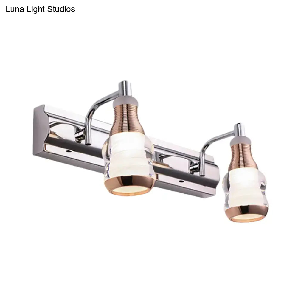 Modern chrome and rose gold vanity wall light bathroom fixture