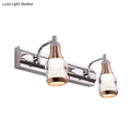 Modern chrome and rose gold vanity wall light bathroom fixture