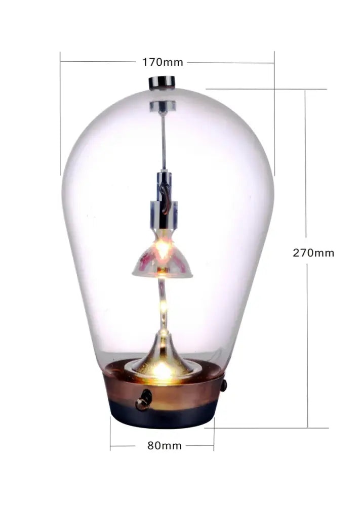 Modern chrome and transparent blow glass table lamp living room