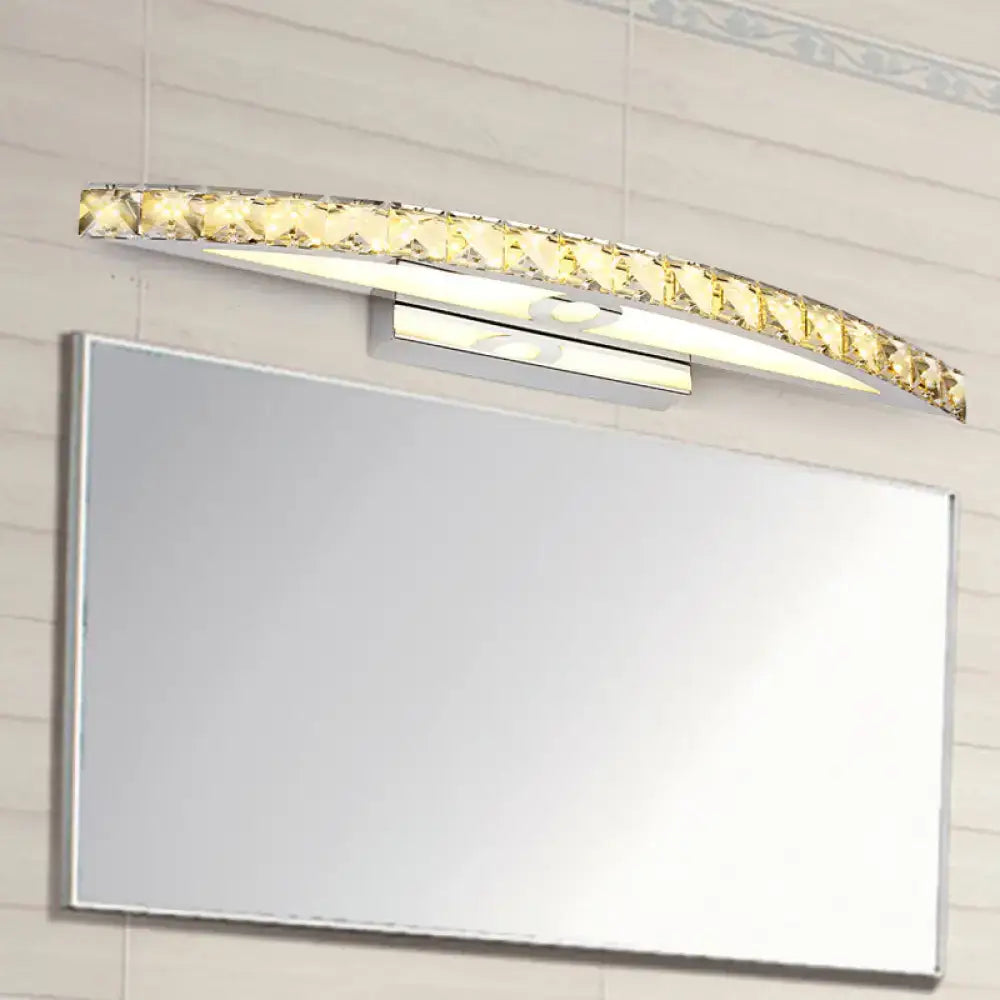 Modern chrome and wood led vanity light bathroom arched fixture