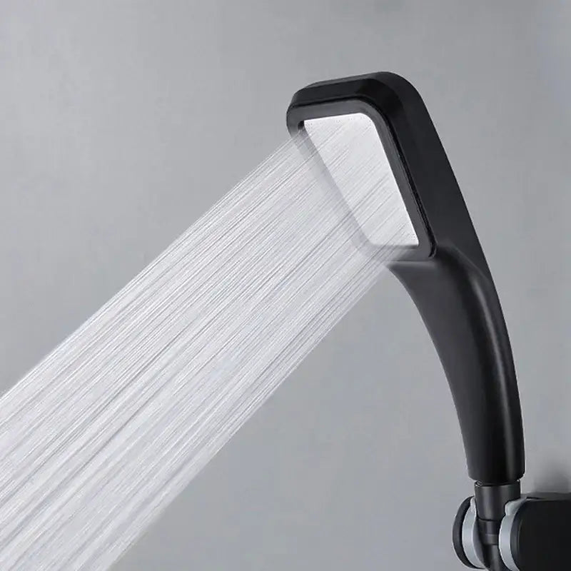 Modern chrome & black 300 holes high pressure shower head bathroom