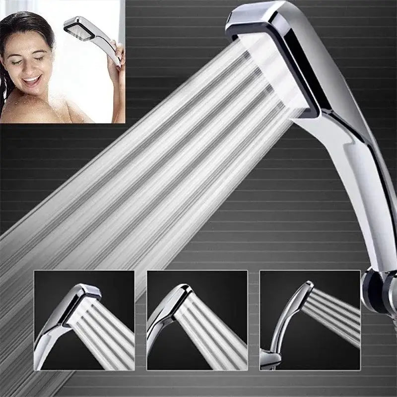 Modern chrome & black 300 holes high pressure shower head bathroom