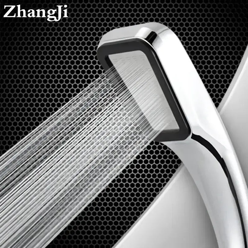 Modern chrome & black rainfall shower head bathroom handheld