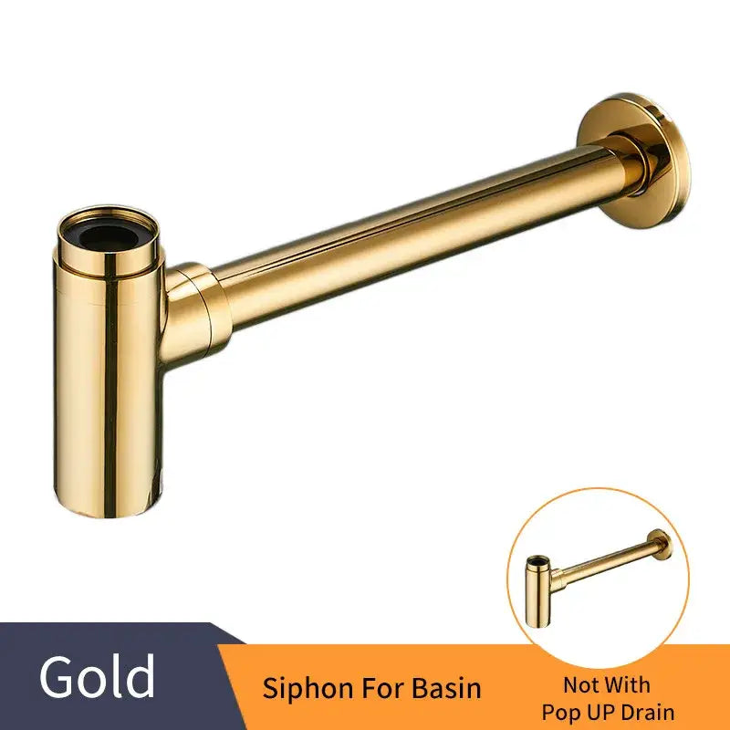 Modern chrome brass round bottle trap bathroom sink drain pipe