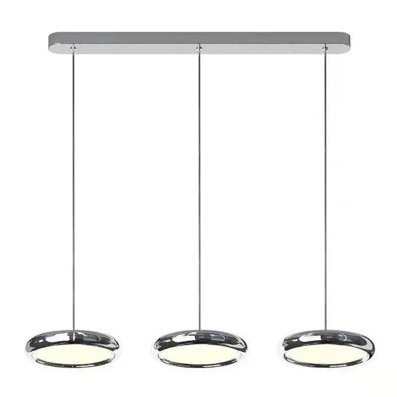 Modern chrome circular dining pendant led light kitchen fixture