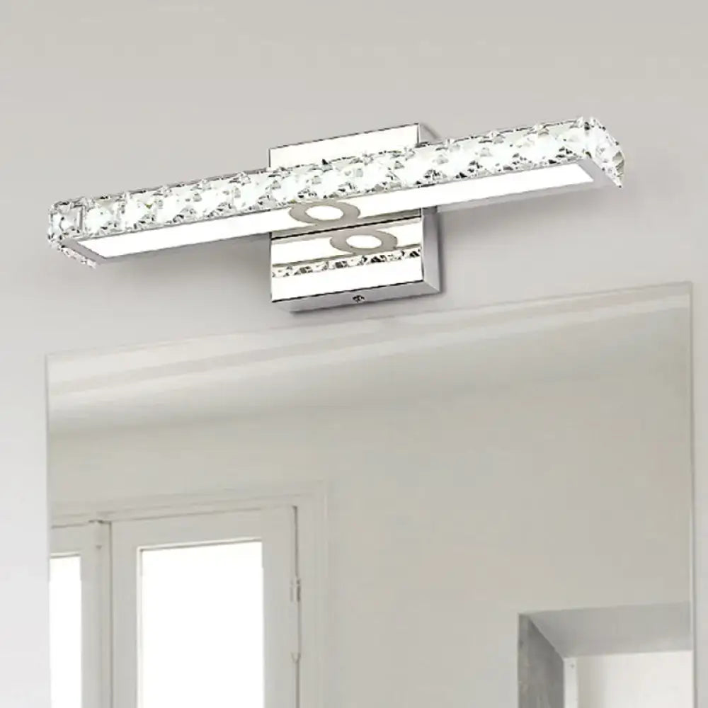 Modern chrome clear crystal led wall light bathroom sconce