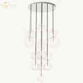 Modern chrome clear glass globe cluster chandelier living room light
