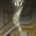 Modern chrome crystal ball spiral chandelier dining room led light