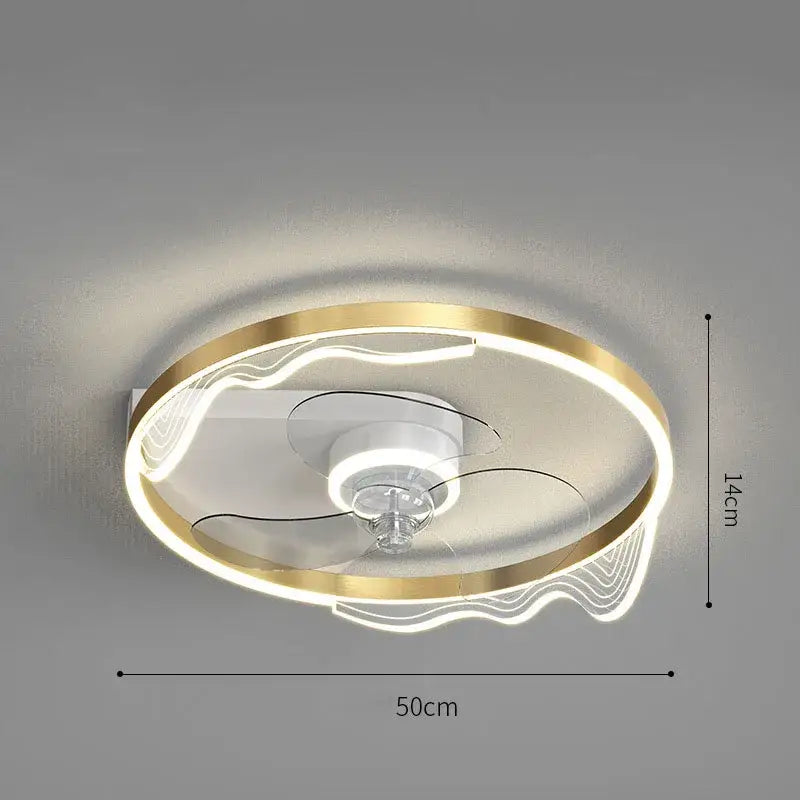 Modern chrome crystal ceiling fan light bedroom remote control