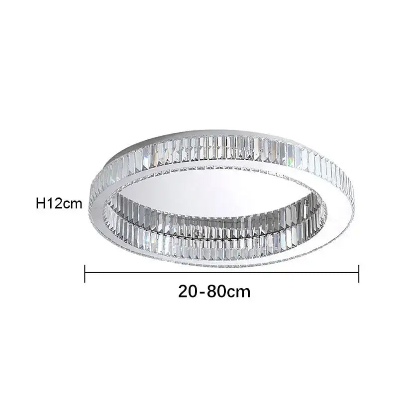 Modern chrome crystal circle led ceiling chandelier for living room