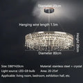 Modern chrome crystal circle led chandelier for living room decor