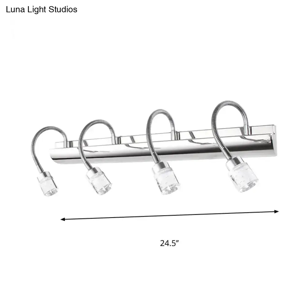 Modern chrome crystal cylinder vanity wall sconce bedroom reading light