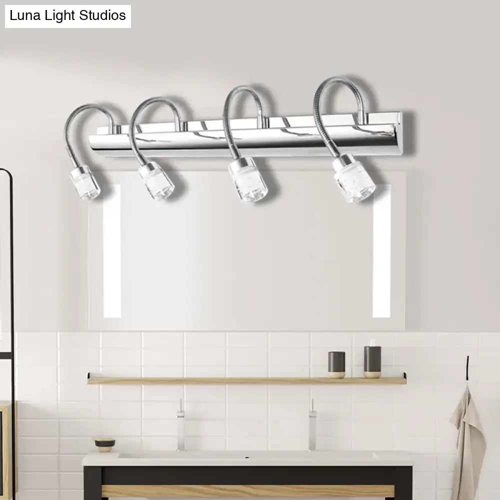 Modern chrome crystal cylinder vanity wall sconce bedroom reading light