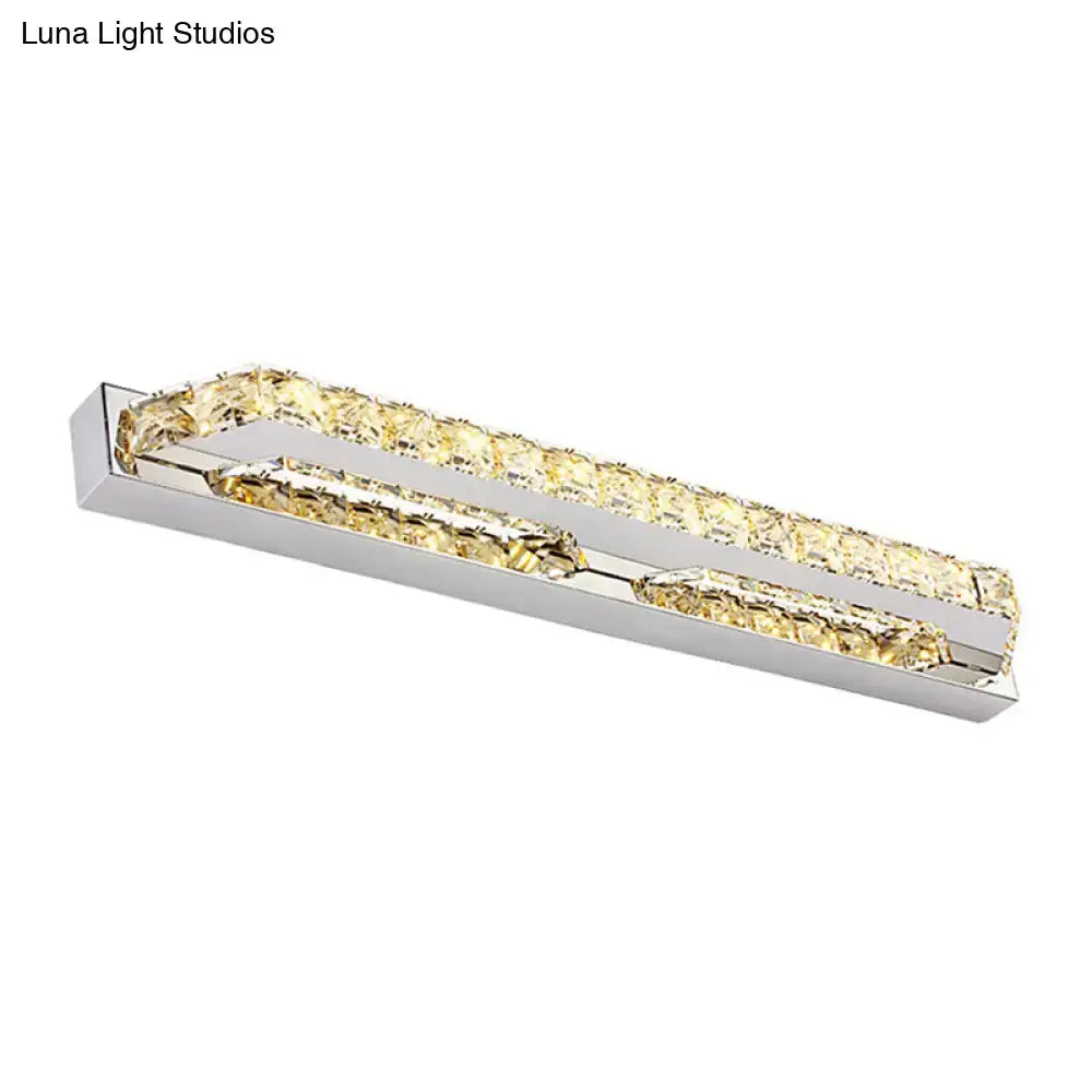 Modern chrome crystal encrusted led wall light bathroom fixture