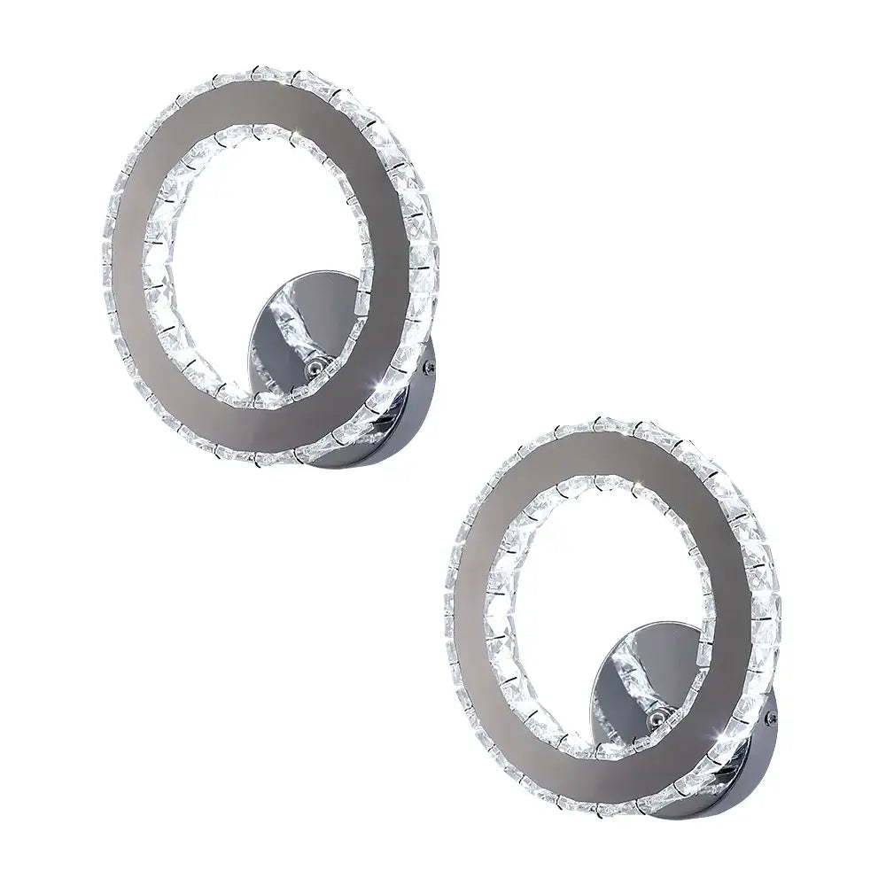 Modern chrome crystal led wall sconce living room light