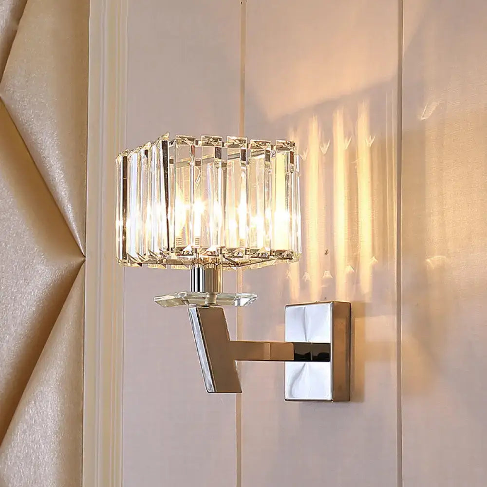 Modern chrome crystal wall light corridor direct wired electric sconce