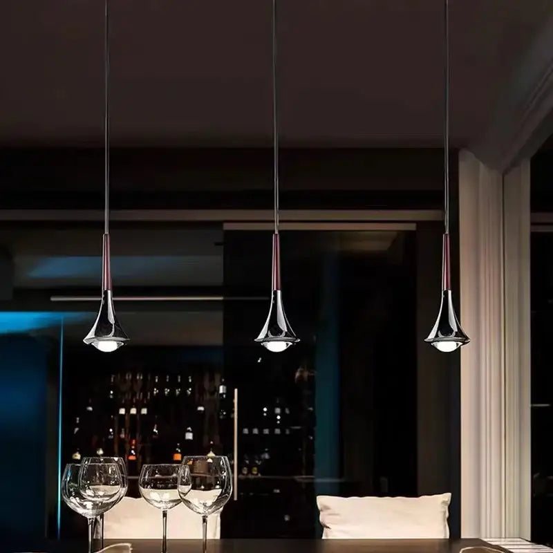 Modern chrome decorbites led studio rain staircase chandelier bar light