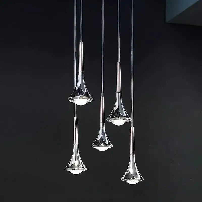 Modern chrome decorbites led studio rain staircase chandelier bar light