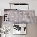 Modern chrome faceted crystal island ceiling lamp for dining room
