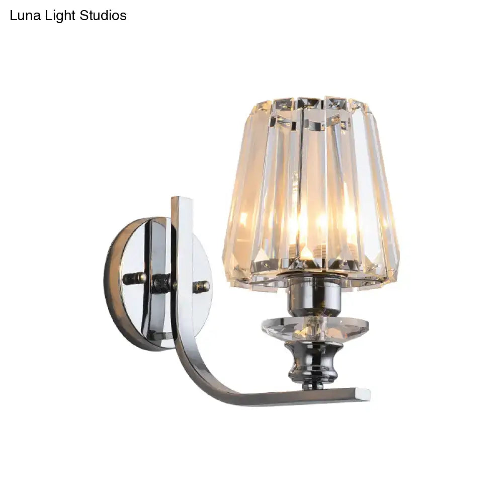 Modern chrome finish crystal wall sconce living room e26 e27 light