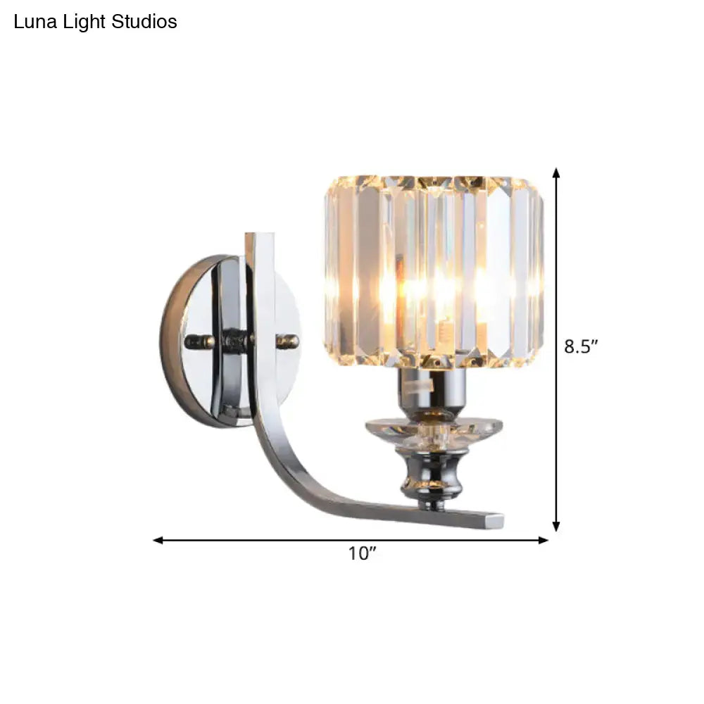 Modern chrome finish crystal wall sconce living room e26 e27 light