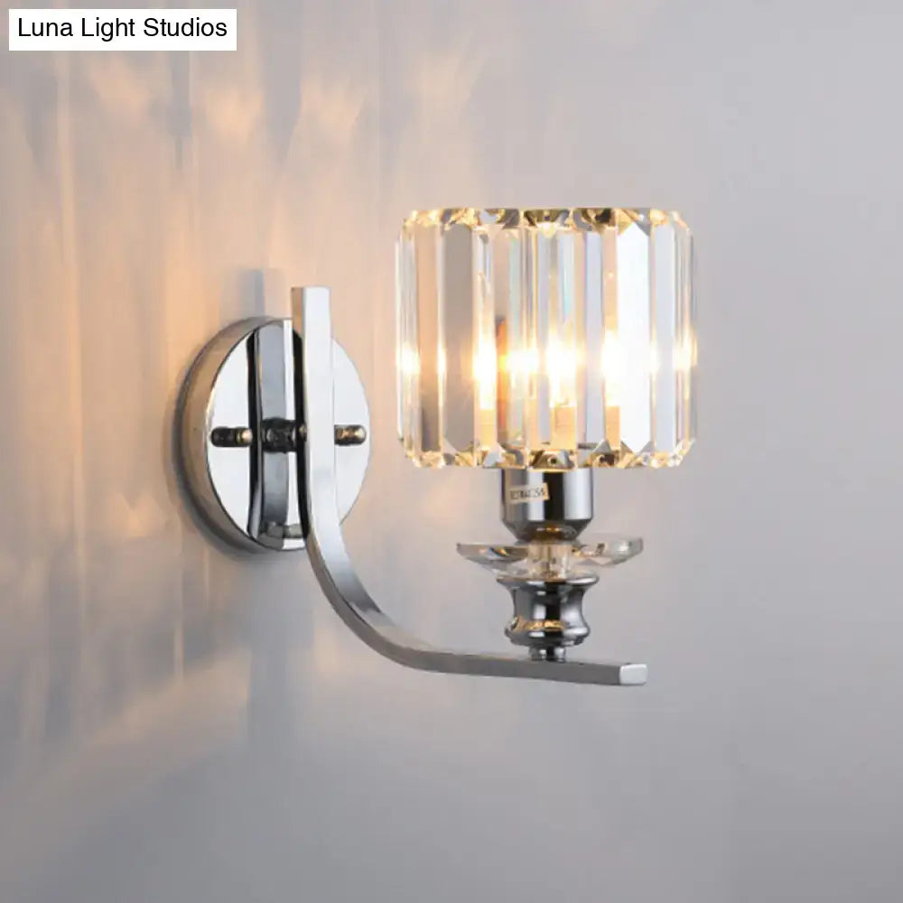 Modern chrome finish crystal wall sconce living room e26 e27 light