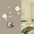 Modern chrome flower shade wall lamp bedroom swirling arm sconce